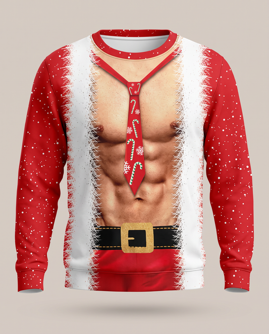 Santa Six-Pack Sweatshirt studio shot